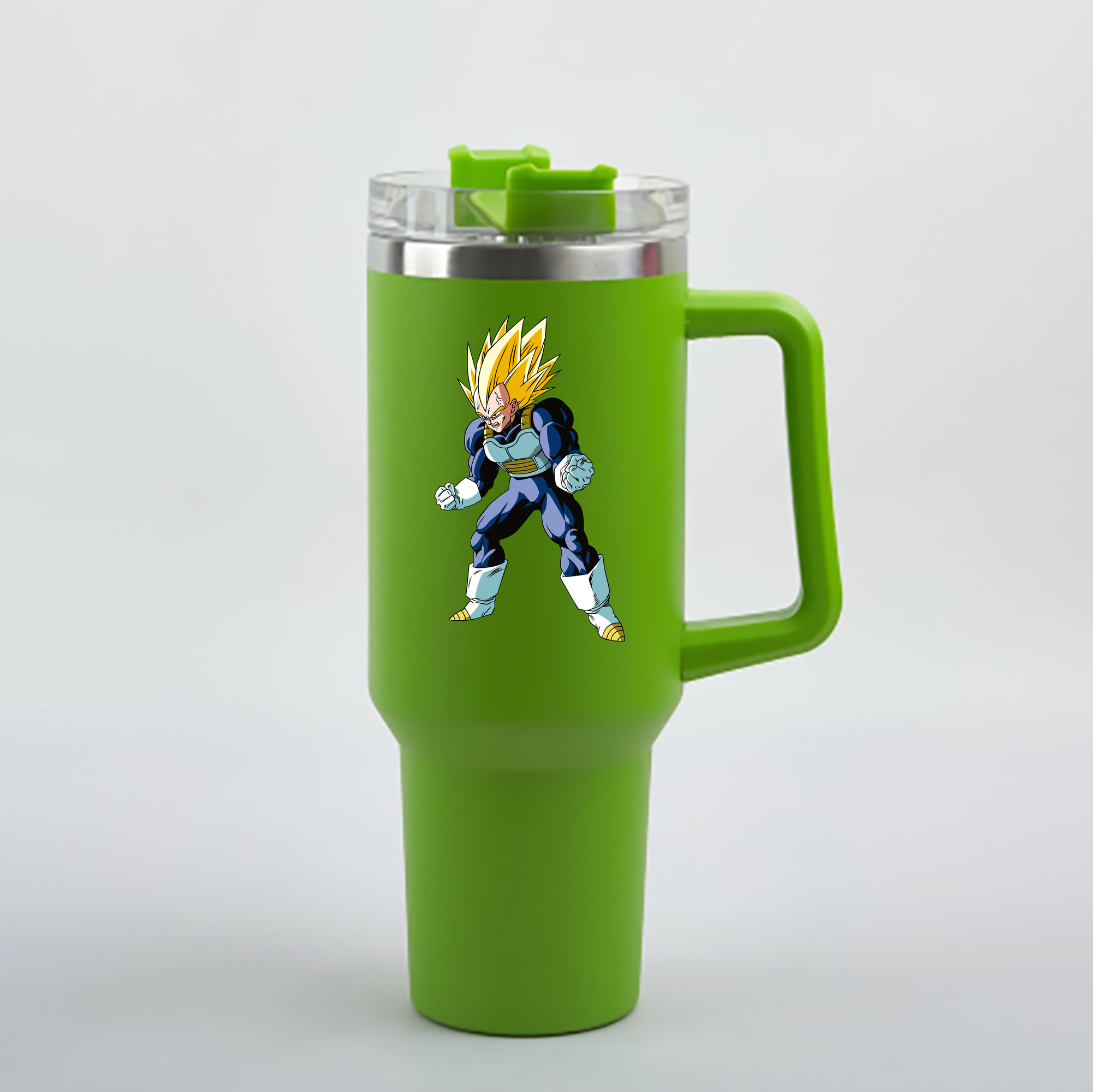 （画像用） ドラゴンボール ベジータ四世（Bejīta Yonsei）DRAGON BALL Vegeta IV 1200mL車用タンブラー - クリスタルステッカー（プラスチックストロー付き）